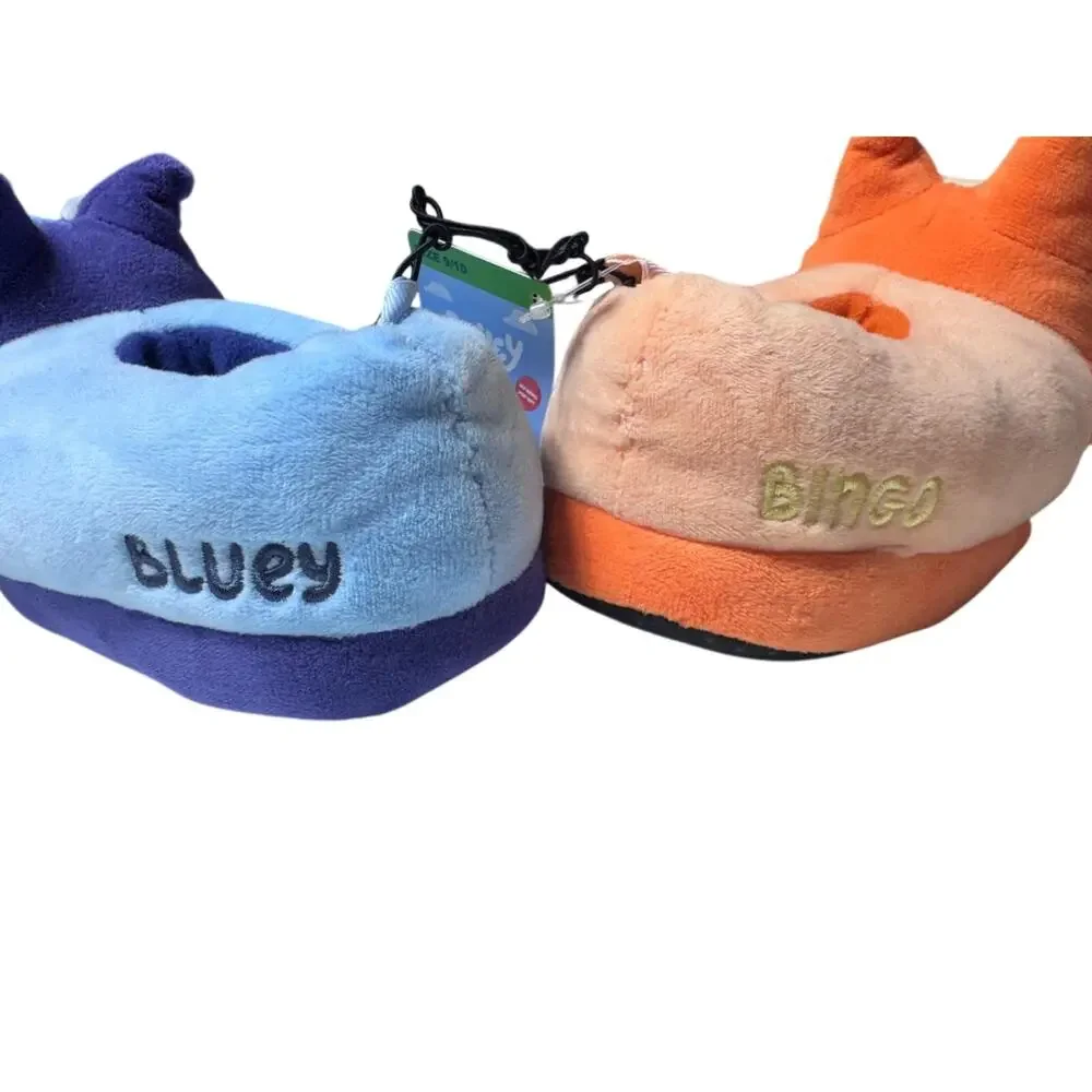 Bluey & Bingo Plush Slippers Size 9/10 Kids Cartoon Comfort New